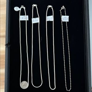 Elegant 925 Silver 18” Necklaces